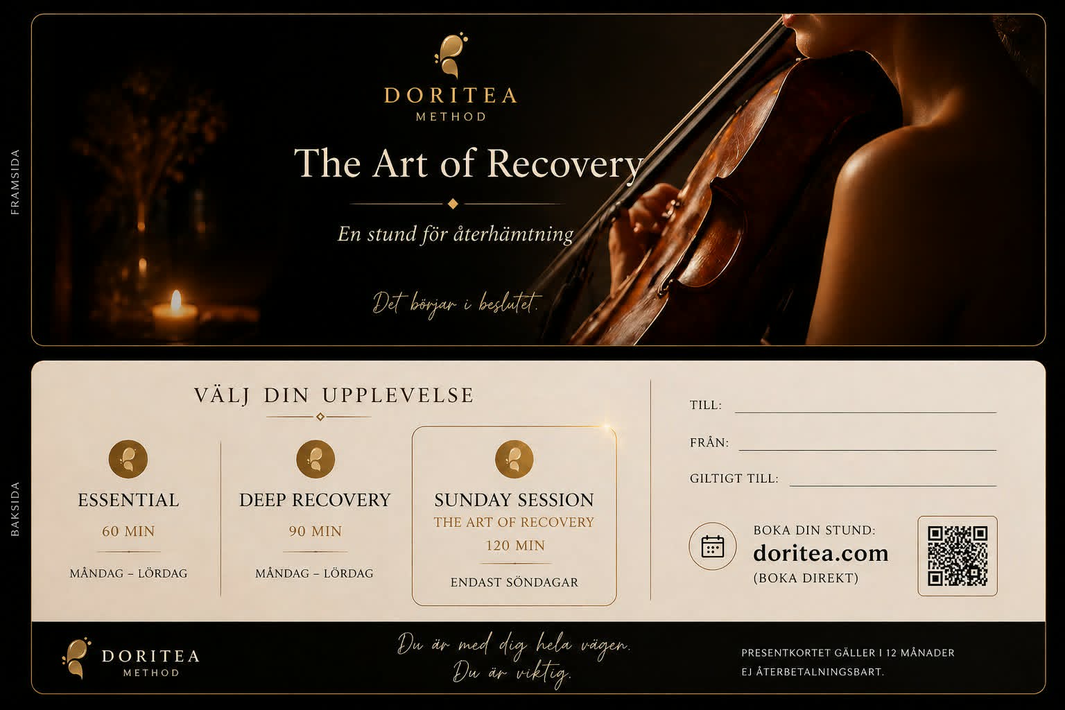 Doritea presentkort – The Art of Recovery